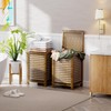 SMIBUY Double Laundry Hamper with Lid, 120L Bamboo Laundry Basket