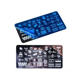 Generic Metal Nail Stamping Plate Happy Easter Bunny Rabbit Butterfly Moon Stars Fb08 Nail Wraps Art Stickers Manicure Supplies for Women for Home Nails Full Long Lasting Easy Apply and Remove