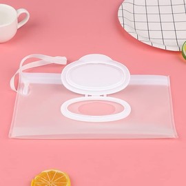 Custodia portatile bianca per salviettine da viaggio, mantiene le salviettine umide, set di porta salviettine umidificate, porta salviettine da viaggio in viaggio, contenitore dispenser ricaricabile
