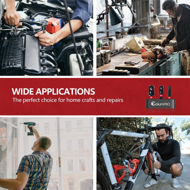 ColumPRO 6PCS Stubby Impact Socket Adapter Set, Hex Shank Impact