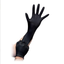 100 Large Black Nitrile Disposable Gloves Powder Free, Food, Care, Hair & Beauty, Industry, Cleaning (Black, Large)