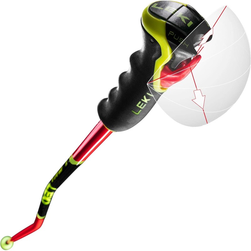 LEKI 115 Unisex Adult Ski Poles, Luminous Black, Neon Yellow,