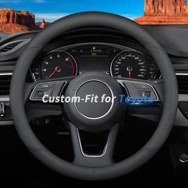 Deer Route Custom-Fit for Honda Steering Wheel Cover, Premium Leather Car Steering Wheel Cover with Logo, Non-Slip, Breathable, for Honda Accessories (B-Style,for Honda)