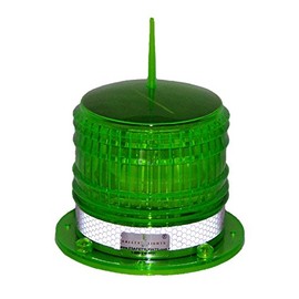 S8LS Green Steady-ON 2NM IP67 Solar LED Marina Dock Barge Boat Safety Beacon Light
