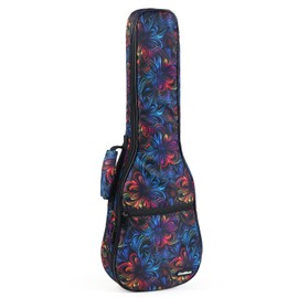 CLOUDMUSIC Ukulele Case Gig Bag Padded Backpack For Soprano 21" Inch(Soprano, Floral Fantasy)
