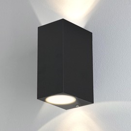 Kerry Outdoor Wall Lights, Rectangle Up Down Wall Lighting, Waterproof IP44 Modern Black Aluminum Lamp, Gu10 Exterior Wall Sconce for Indoor,, Porch, Patio, Garden, Corridor, Garage (KY-200201)
