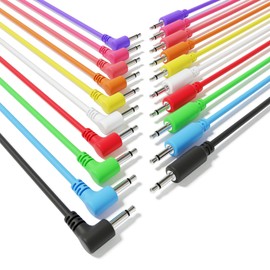ExcelValley - Hybrid Mono Modular Patch Cables - TS 3.5mm 1/8" - Eurorack Synth Synthesizer [10-Pack | 60 cm - 23.62"]