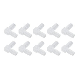 Plastic Elbow Hose Barb, Plastic Elbow Hose Barb, 10Pcs 90 Degree Elbow Hose Barb Plastic Equal Barbed Joint Adapter L Shape, Barbed Hose Fittings (8mm)