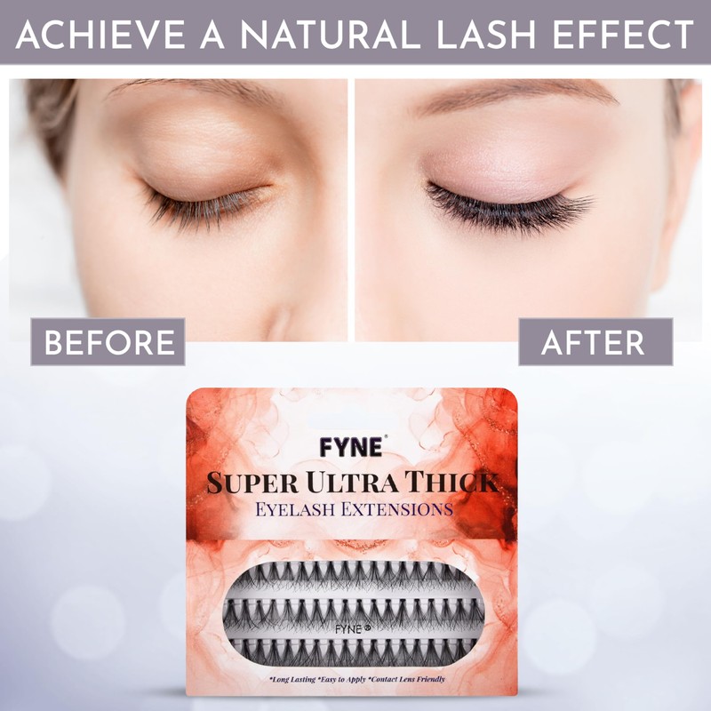 FYNE Super Ultra Thick Individual Eyelashes - 240 Eyelash Clusters