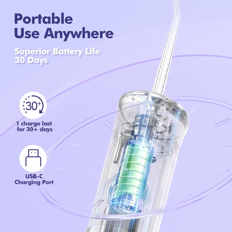 Bezvoi Mini Portable Water Flosser, 5 Modes Oral Irrigator with