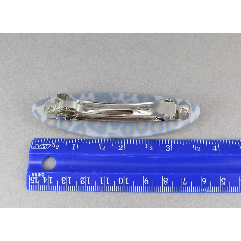 Black Brown cheetah leopard print curved barrette hair clip accessory