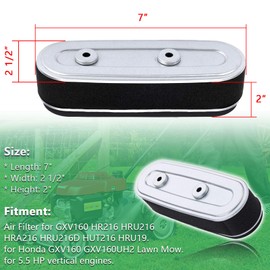 COEFEPIY 17211-ZE7-W03 Air Filter for Honda GXV160 HRC216K1HA HRC216K1SXA 17211ZE7W02 17211ZE7W03 17210-Z1V-003 Engine Lawn Mower