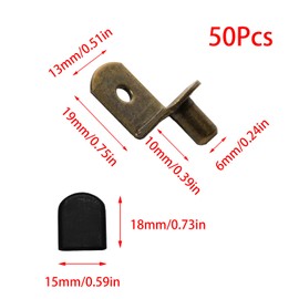 Pocoxll 50Pcs 6mm Bronze Tone Shelf Support Pegs with Black Rubber Sleeve,L-Shaped Clips,Versatile for Cabinets and Bookshelves