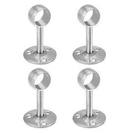 Sourcingmap Wardrobe Pipe Bracket, 20mm Dia, Ceiling Mounted Rail Rod Support Socket 4pcs