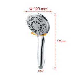 GRIFEMA COMPLENTOS-G803SE Water-Saving Hand Shower, 5 Jet Types, Shower Head with Rain Shower and Massage Function, Chrome