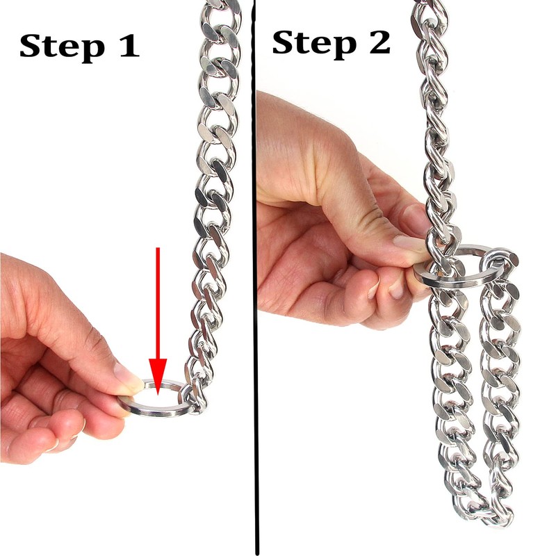 Stainless Steel Dog Training Choke Slip Collar, Heavy Duty Chew