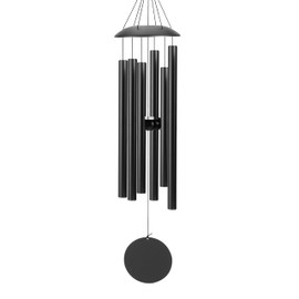 28" Wind Chimes for Outside with Classic Sound, Coolest Metal Windchimes Outdoors with Pine Wood Striker, Unique Gift for Mom, Garden Decoration(Black)