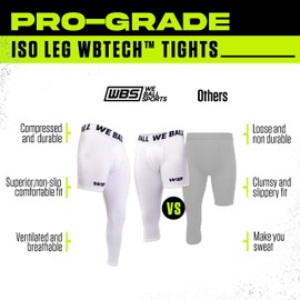 We Ball Sports Athletic Compression Tights | Men's Single Leg Sports Tights | One Leg Compression Base Layer Leggings for Men (Full, Red)