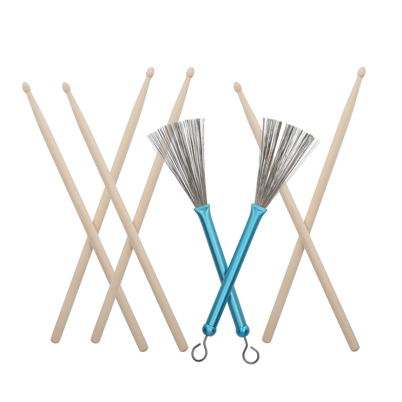 Drum Stick Brush Set Jazz Retractable Metal Wire 5A Rod