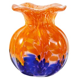 Luxury Lane Hand Blown Confetti Art Glass Bubble Bud Flower Vase - 8" Tall
