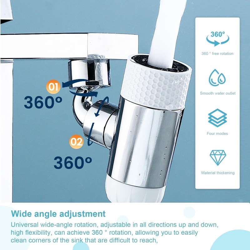 HJIAMA Tap Aerator Silver Breeze Jet Brass Extension Tap Plastic