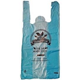 bolsas tipo camiseta oxobiodegradables resistentes multi proposito supermercado ecofriendly 100% biodegradable (70 pack azul, 40x52cm)