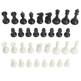 3X Triple Weighted Chess Pieces Only - Modern Style - Heavy Weighted Pieces - 32 Pieces + 2 Extra Queens - Total Weight 2.5lb - King 4" Tall - Chess Geeks