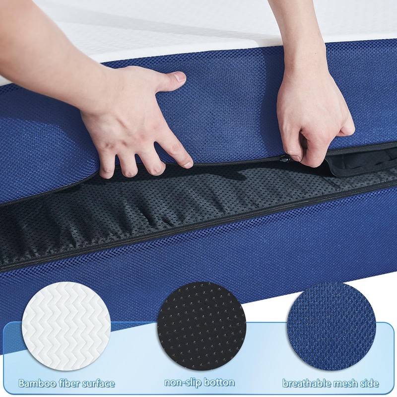 Folding Mattress Single,4 inch Memory Foam Tri Portable Trifold Mattress