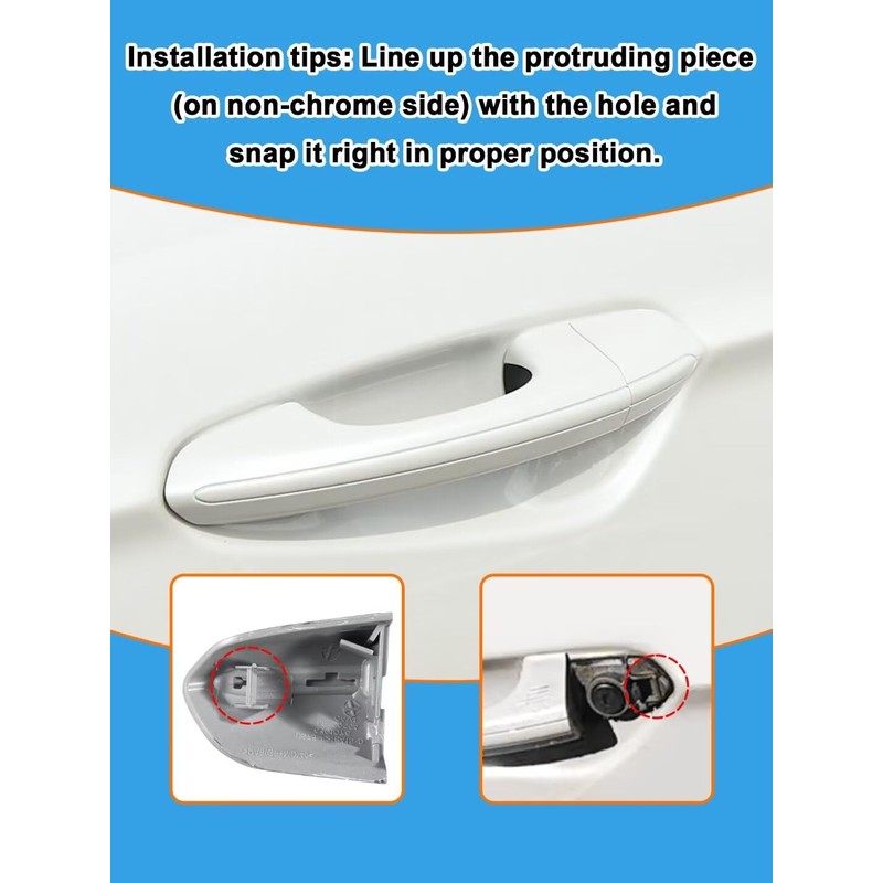 CZShiYue Car Front Left Exterior Door Handle Lock Cover fits