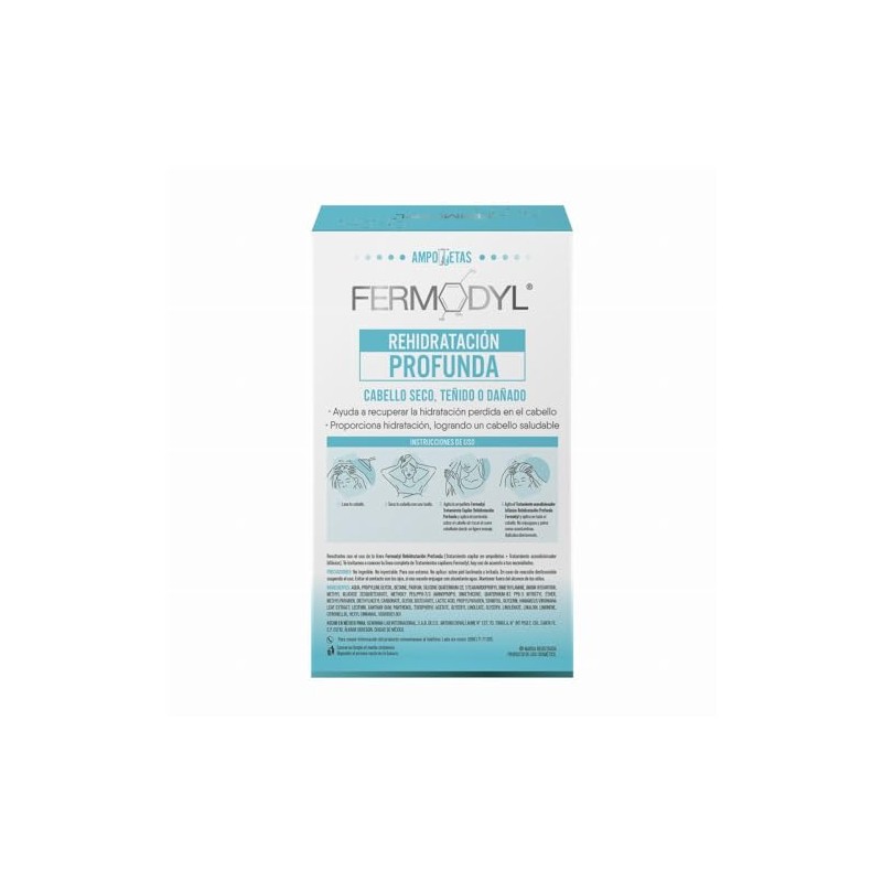Fermodyl Rehidratación Profunda Ácido Láctico Vitamina Tratamiento Capilar Ampolletas 10ml