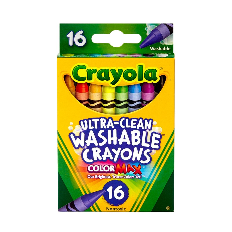 Crayola Ultra-Clean Washable Crayons (526916), 16 Colors