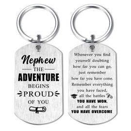 Alotozo Class Of 2025 Graduation Gifts for Nephew - Nephew Graduation Keyring Gifts - College Middle High School Seniors PhD 2025 Graduate Gifts to Nephew