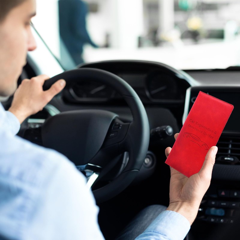 ZYHW Car Registration and Insurance Card Holder - Vehicle Glove