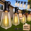 TONGZESS 60FT(50+10) String Lights Outdoor, 2FT Bulb Spacing, Waterproof Shatterproof