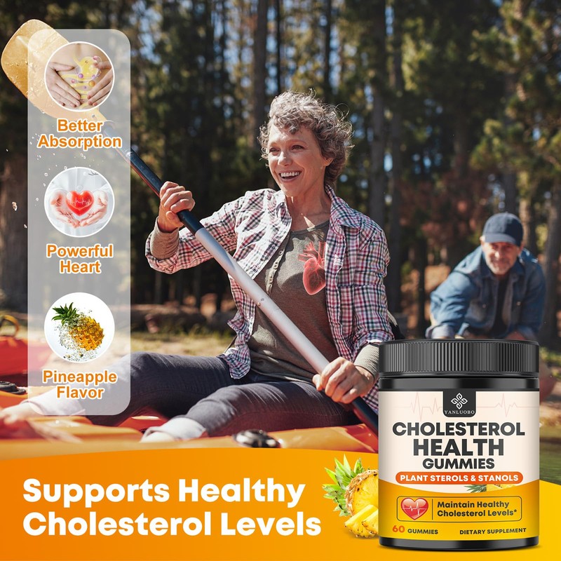 Cholesterol Supplements Gummies, Support Healthy Cholesterol Levels with 1200mg Plant