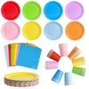 ZblPyro 120pcs Rainbow Party Plates Cups and Napkins for 40