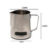 QLESHINING Milk jug Frothing with Thermometer, Stainless Steel Coffee Pitcher