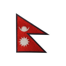 Nepal Country Flag Logo Patch Embroidered Applique Nepal Country Flag Patch Iron On Patch Sew On Patch Emblem
