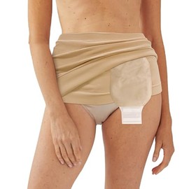 Ostomy bag covers | Ostomy belt | Stoma Support Garment | Inner Pocket to Hold Ostomy Pouch | Hernia Support Garment Light (Brown, S/M) 33.5" - 44" Hip Circumference