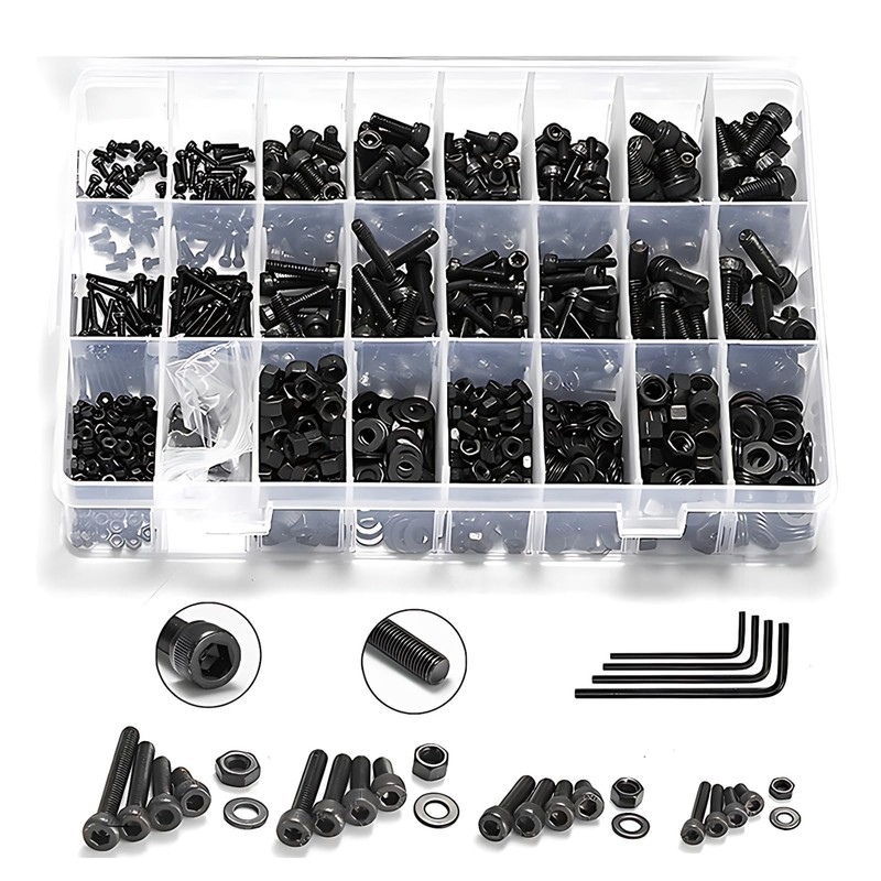 1230 Piezas Tornillos Métricos M2 M3 M4 M5, Acero Aleado