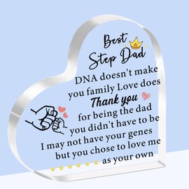 SDOFY Step Dad Gifts Acrylic Plaque Gifts for Step Dad Fathers Day Birthday Christmas Gifts Stepdad Gifts from Daughter Son