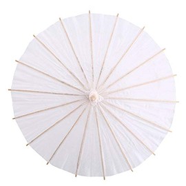 (Pack of 2) Paper Parasol Chinese/Japanese Decorative Umbrella White DIY Painting Decorative Umbrella Wedding Bridal Party Decor Photo Cosplay Prop(30cm / 11.81in)
