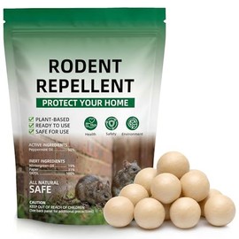 12 Pack Rodent Repellent Balls, Natural Peppermint Oil Mouse Repellent for Indoor & Outdoor, Safe Mice Deterrent for Home, Garage, Car, RV & Garden, Plant-Based Scent Barrier for Rats & Squirrels