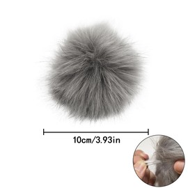 Faux Fur Pom Poms, 6 PCS Large Fluffy Faux Fur Pompoms for Hats, Scarves, Keychains (4in/ 6 Color)