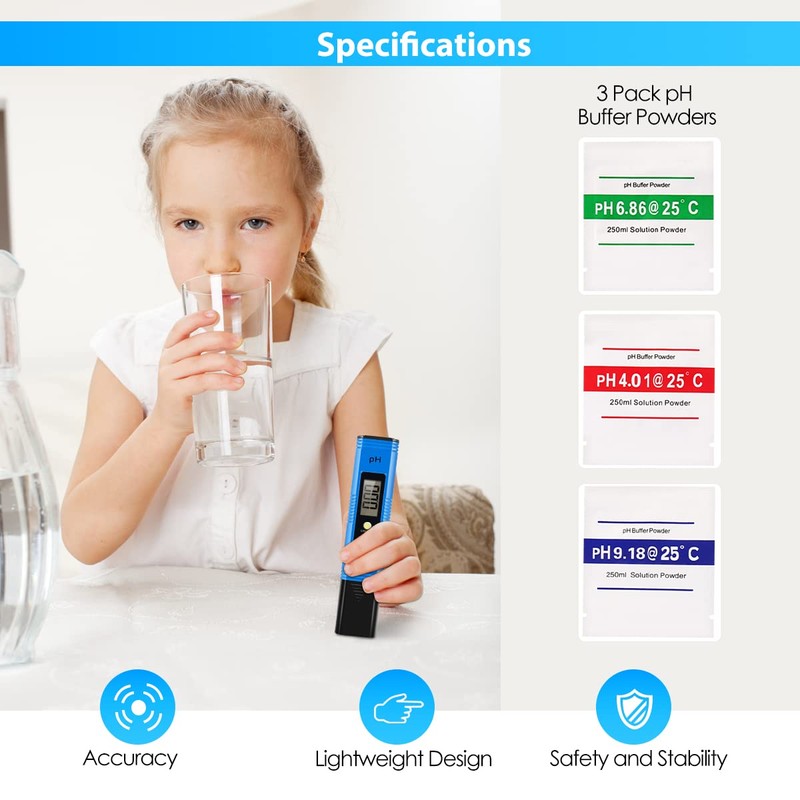 PH Meter, 0.01 High Accuracy Pocket Size with 0-14 PH