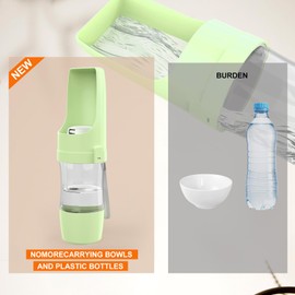 Dog Water Bottle Portable - Foldable Travel Water with Food Container, Leak Proof and Lightweight Water Bottle for Dogs,Dog Stuff Accessories Items,Lightweight & Convenient for Outdoor (Green, Small)