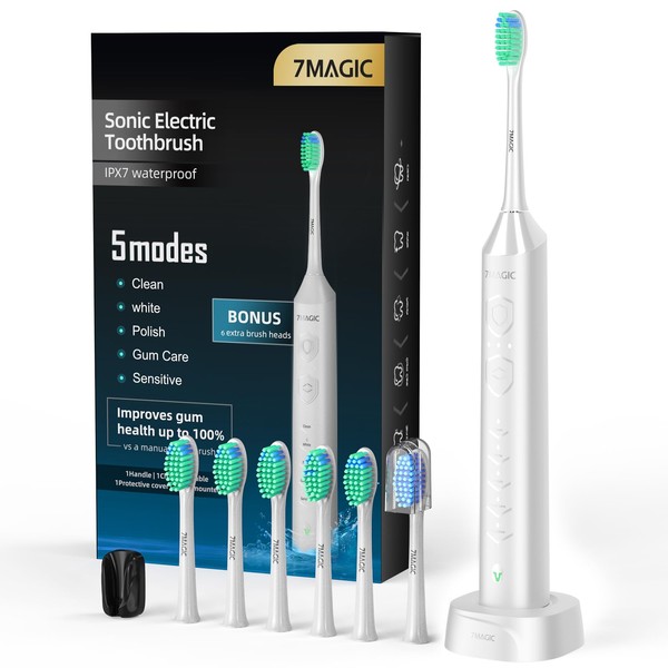 7MAGIC Electric Toothbrush, Fast Charging Last 60 Days, Sonic Toothbrush