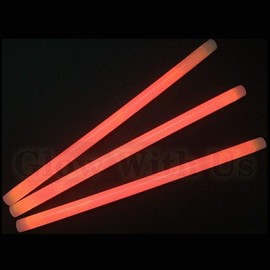 Glow Sticks Bulk Wholesale, 10 12” 15mm Dia. Orange Industrial Grade Jumbo Light Sticks, Bright Color, Glow 14 Hrs, Safety Glow Stick 3yrs Shelf Life, Ideal for Camping & Emergency, GlowWithUs Brand