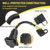 Oyviny 4-Pin to 7-Way Round Blade Trailer Adapter W/Mounting Bracket,