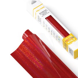 Poli-flex® STARFLEX Transfer Film for Textiles - Holographic Effect Film for Iron-on, Plotter Film for DIY Shirts, Red, 30.5 cm x 61 cm